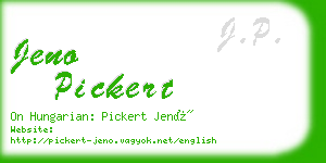 jeno pickert business card